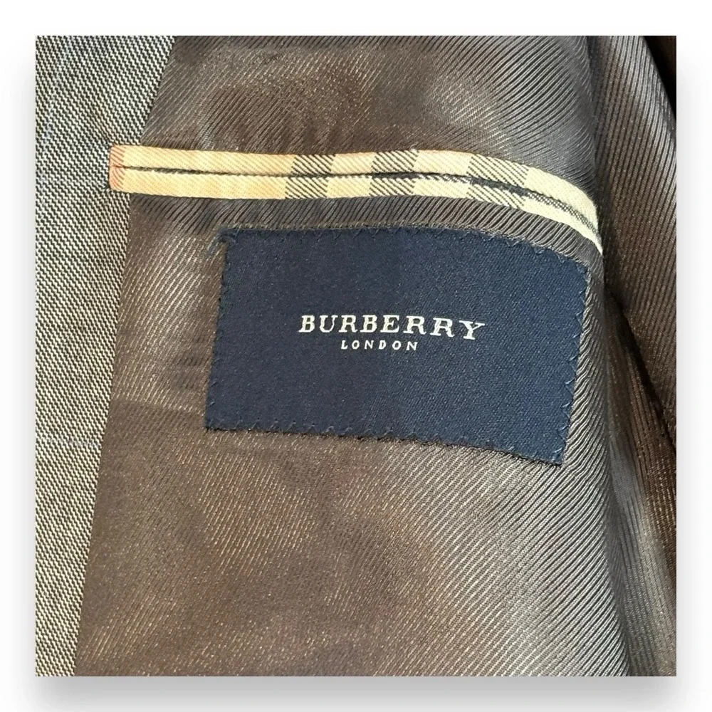 Burberry London Men's Measures 46XLG Wool Blazer Sports Coat Gray 2 Button